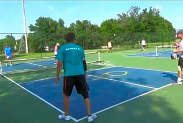 Advanced Pickleball Rec Play Huff Thompson vs Geenen Howard Lake Forest May 2018