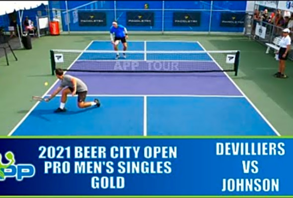 APP Beer City Pickleball Open: PRO MEN&#039;S SINGLES GOLD: Jocelyn Devilliers vs JW Johnson