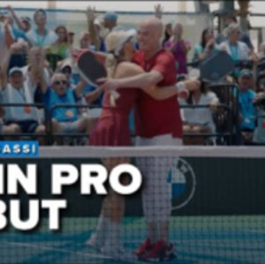 Andre Agassi goes 1-0 in professional pickleball debut