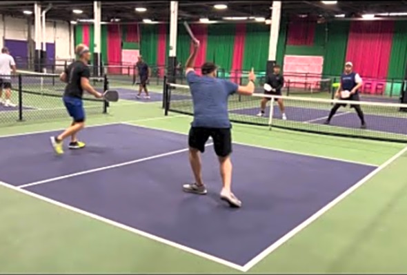 4.5 mens doubles pool game CT summer sendoff Pickleball tournament 2023.