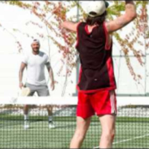 David Beckham Plays Pickle Ball Game with Sons Romeo and Cruz
