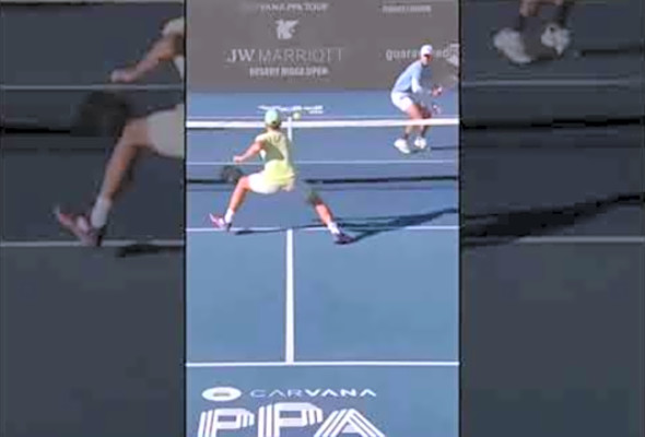 Incredible moment in pickleball