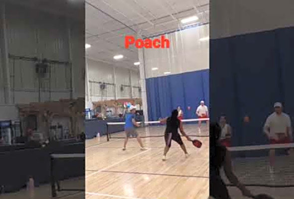 Timing the #poach #pickleball #pickleballhighlights #pickleballislife #pickleballdoubles
