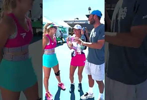 Heartfelt Interview with top pickleball duo Leigh and Anna - Leigh Waters. #Shorts