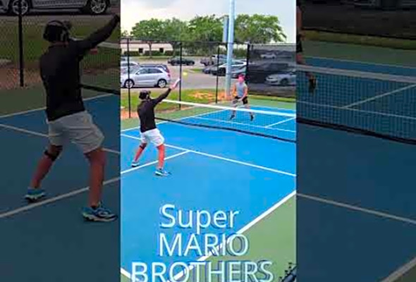 Super Mario Brothers playing pickleball #pickleball #supermario #pickleballhighlights #nintendo