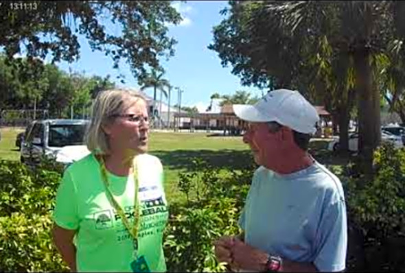 Bob Savar interviews Lynn Saracuno at the 2019 US Open Pickleball Championships in Naples FL