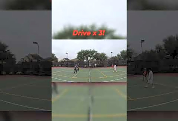 Drive x 3! #pickleball #pickleballhighlights #highlights #shorts #thepickleballrunner