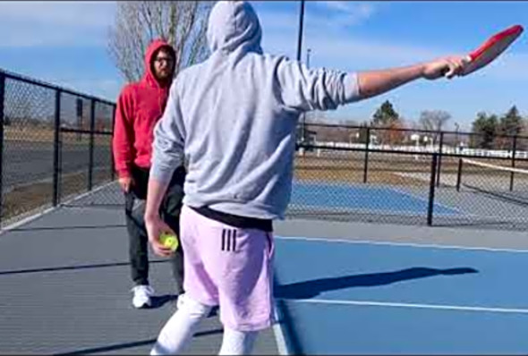 Pickleball Pro Takes a Serve Lesson from the Best One Handed Spin Serve Master