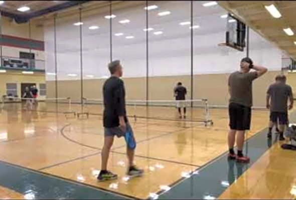 Playing pickleball with Stephanie, Jeff &amp; Mark at Longview Rec center