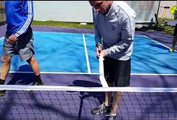How to put up a portable pickleball net from your friends at Valenti Sports