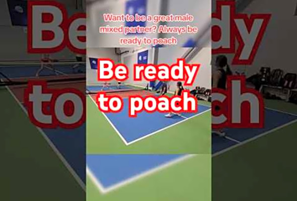 Want to be a great mixed partner? Always be ready to poach #shorts #pickleball #sports #highlights
