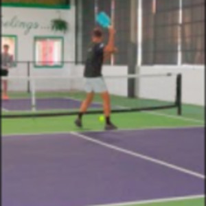 Pro Pickleball Player Fake Overhead