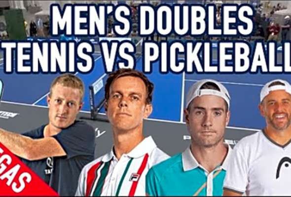 Tennis vs Pickleball - John Isner / Steve Deakin VS Sam Querrey / Riley Newman - Bubly Exhibition