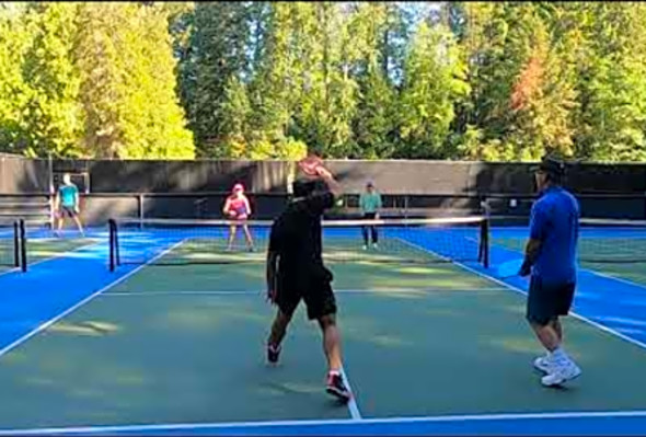 GH010316 Pickleball play at Murdo Frazer park in North Vancouver