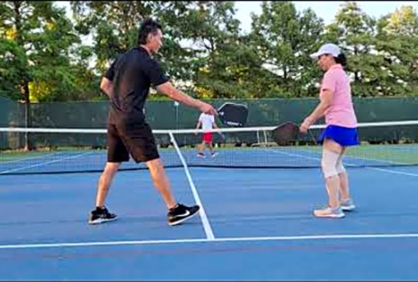 Lily / Rich vs Glenn / Barry lots of good points Pickleball match play August 2nd