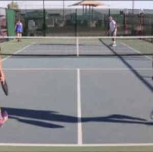 Hidden backhand trick shot... Coach David Pickleball &amp; Strings vs Zander...