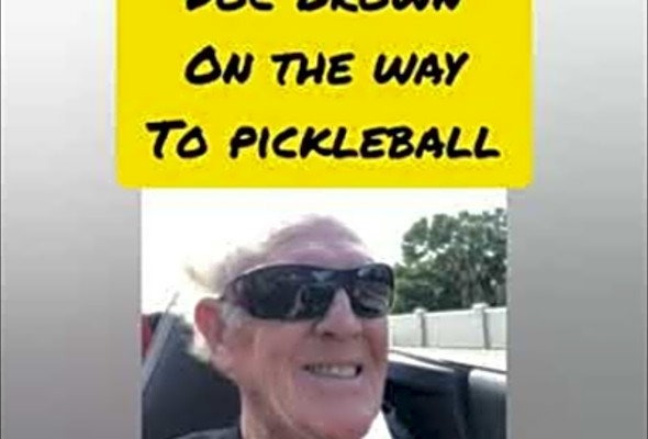 Doc Brown on his way to play pickleball. Ha ha! Love the COVID HAIR. #pickleball