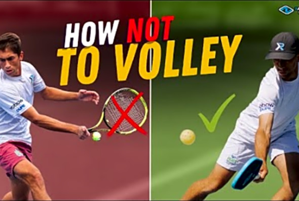 Volley like a pickleball player Not a tennis player!