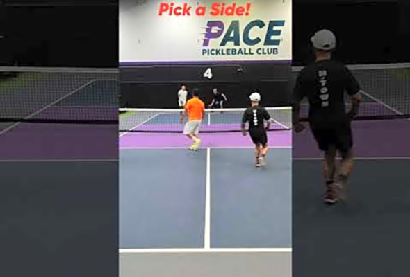 Pick a Side! #thepickleballrunner #pickleball #highlights #pickleballhighlights #shorts
