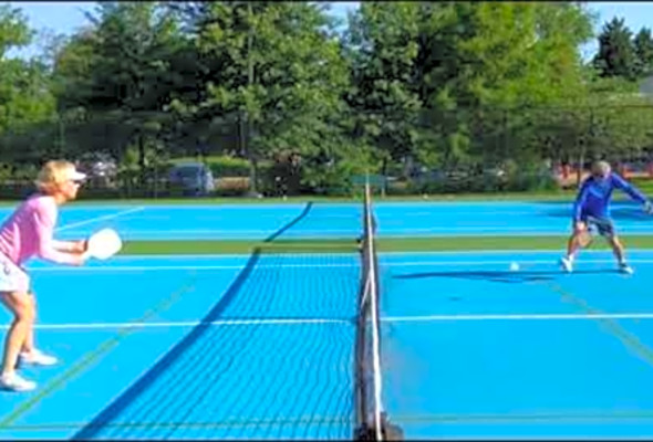 Pickleball Forehand Cross Court Dink and Volley Dink Practice, Ann Carney with Toui