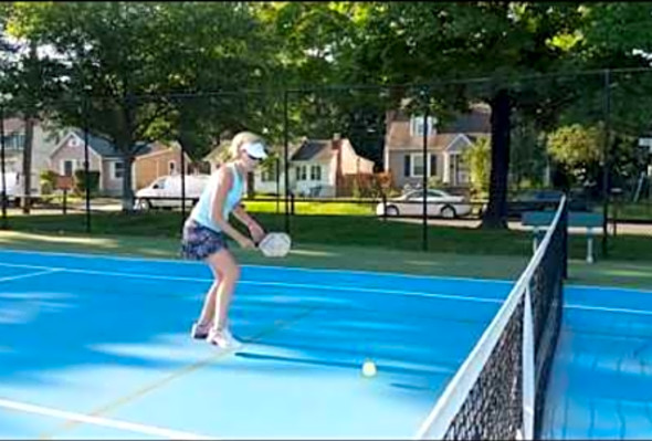 Demo Video: Pickleball Topspin Backhand Roll/Drive (hit off the bounce at the No-volley Line)