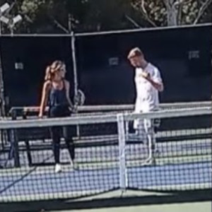 Game 2. Sammee &amp; James (far court) prepping for upcoming 3.5 pickleball ...