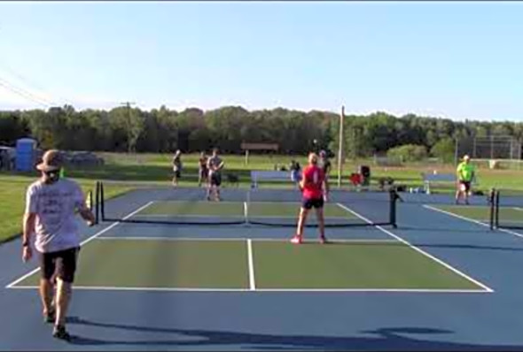 Mark/AP vs Erik/Eileen Pickleball (End View)