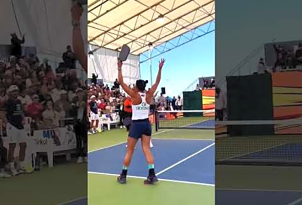 Pickleball: Jessie Irvine with fiery play Os1st match #pickleball #pickleballgame