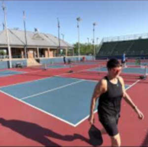 Pickleball teaching Professional Lisa Frumhoff coaching singles session ...