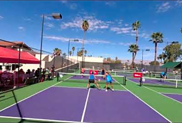 Pickleball 4.5 level- Christie Lammi and Samantha Martinez play against Sue Wong and Gina Dirk