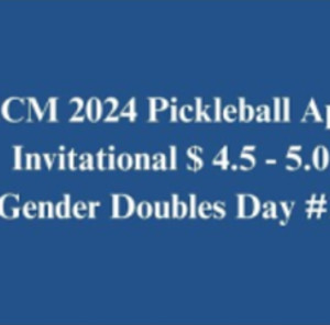 KCM 2024 Pickleball April Invitational $ 4.5 - 5.0 Gender Doubles