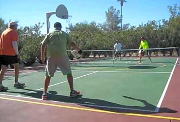 Village Green Pickleball - Ron &amp; Gary vs Paul &amp; Pedro 09/01/2014