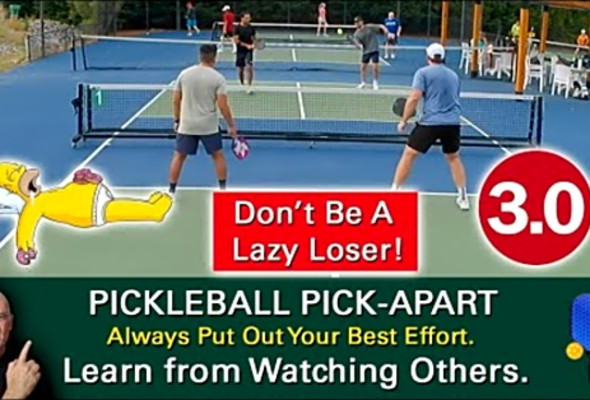 Pickleball! Don&#039;t Be Lazy! Get In An Athletic Ready Position! Learn by Watching Others!