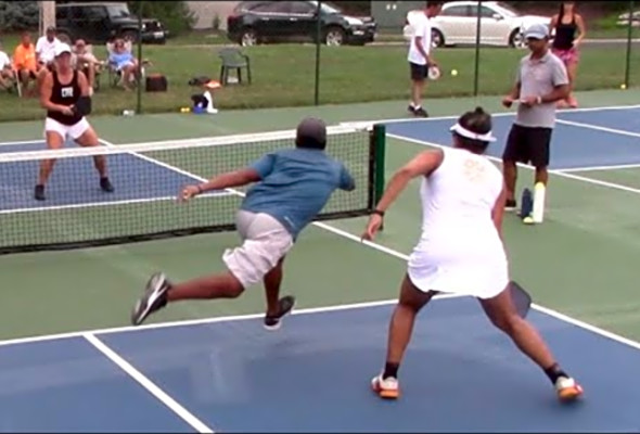 Lake Forest Pickleball OMX GOLD MEDAL Joey Farias/Laryssa-F Booth v Camille Hughes/Saby Karuppiah