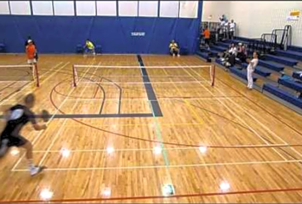 2015 Pickleball Shot of the Year ! Valenti Sports presents a DOUBLE AROUND THE NET POST POINT
