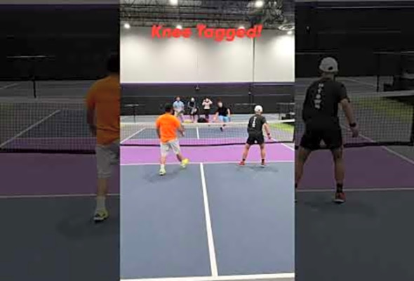 Knee Tagged! #thepickleballrunner #pickleball #pickleballhighlights #highlights #shorts