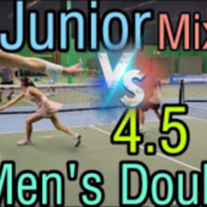 Junior Mixed vs 4.5 Men&#039;s Doubles Pickleball Rec Game
