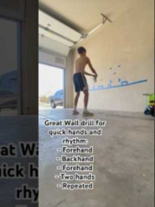 Great Wall drill for quick hands and rhythm! #pickleball #pickleballdril...