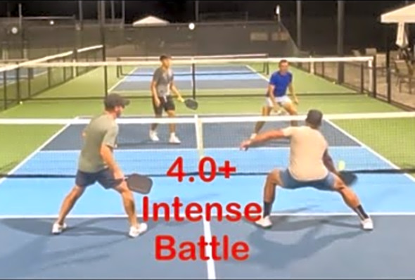 Mens Doubles Pickup game with Ping Pong champion! Intense game. 4.0 pickleball!