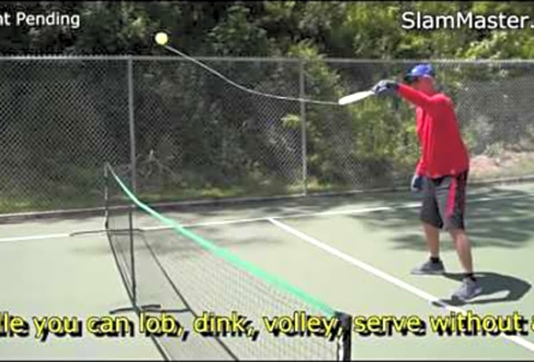 Slam Master Pickleball Paddle Demonstration. No Walls needed. No ball machine needed. SlamMaster.net