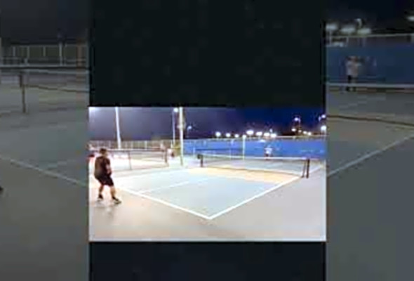Tennis Pickleball w/ Small Franklin Sweet Spot Trainer Paddle #pickleball #tennis