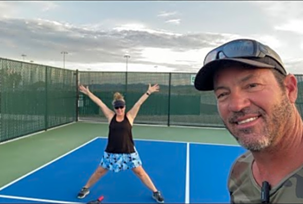 Pickleball Drill session. Teaching the wife my Pickleball Made Easy System. Lake Havasu Pickleball