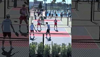 Pickleball pros warming up before match! MLP Orlando