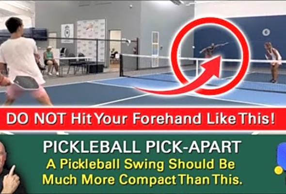 Pickleball! How NOT to Hit a Forehand at Higher Level Play. Learn By Watching Others!