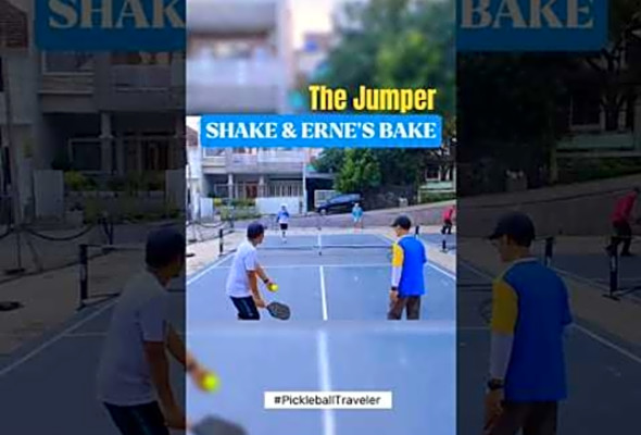 LITTLE JUMP BACKHAND ERNE&#039;S #pickleballtips #pickleballshorts