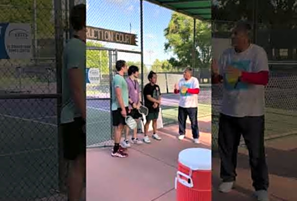 Pickleball tournament medal presentation ceremony! My friend won the gold medal for the 1st time!