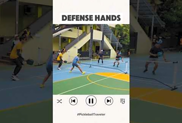 Hands and Paddle Positions during Defense! #pickleball #shorts