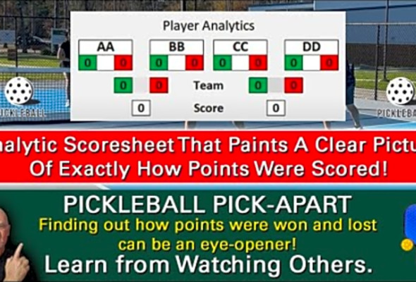 Pickleball! An Analytical Scoresheet Giving A TRUE Account Of How Points Were Scored In A Game!