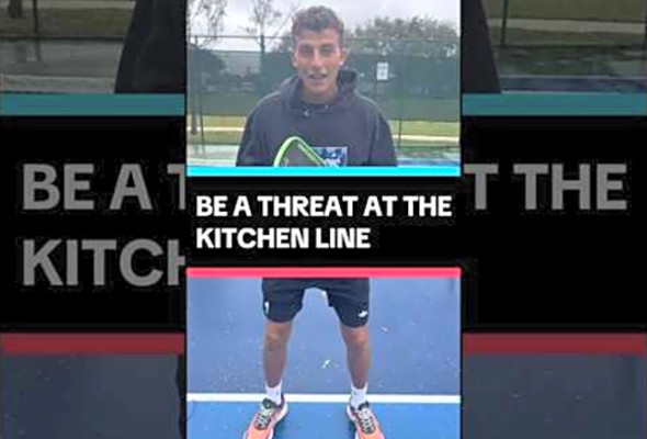 How to BE a threat at the Kitchen Line #pickleball #pickleballtips #shorts