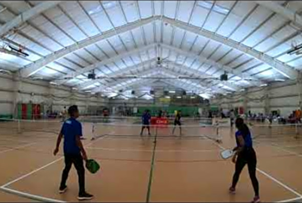 Fairfield, Iowa Pickleball Tournament 2019 - 3.0 Mixed Doubles League match Bipin/Pat Vs Suraj/Mala